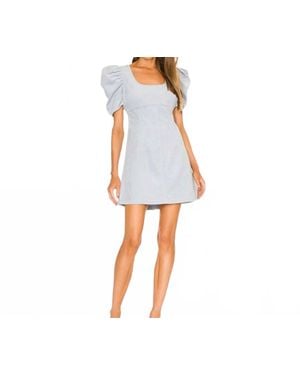 Likely Goltra Corduroy Puff Sleeve Mini Dress - Blue