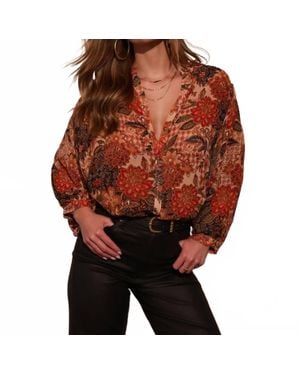 Dress Forum Paisley Batwing Blouse - Brown