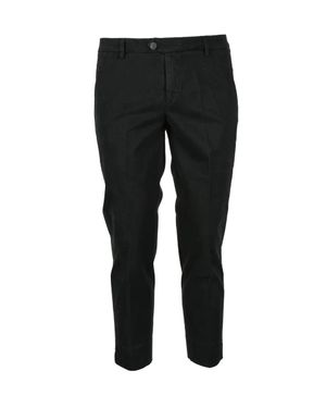 Bonheur Slim-Fit Cotton Stretch Pants With Tailored Design - Black