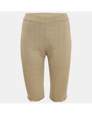 Jacquemus Khaki Linen Blend Knit Sierra Shorts - Natural