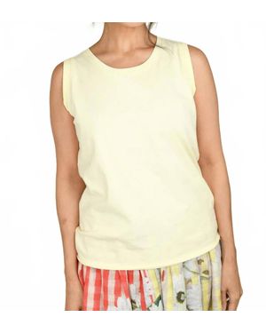 Hannes Roether Cotton Sleeveless T-Shirt - Yellow