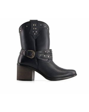 Forastero Leather Boots Western - Black