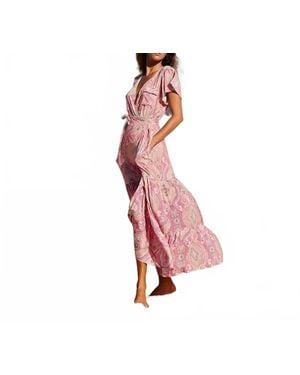 Melissa Odabash Barrie Paisley Blush Maxi Dress - Red