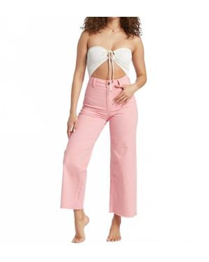 Billabong Free Fall Wide Leg Denim Trouser - Red