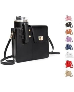 SACHARRY Crossbody Bag Purse Cup Bag New Outdoor Portable Water Bottle Holder With Adjustable Shoulder Strap - Black