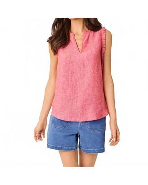 Lilly Pulitzer Kavalla Sleeveless Ruffle Top - Red