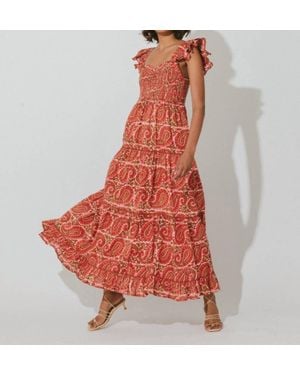 Cleobella Zahara Ankle Dress - Red