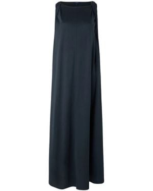 Soeur Flowing Midi Dress With Gathered Sleeves - Blue