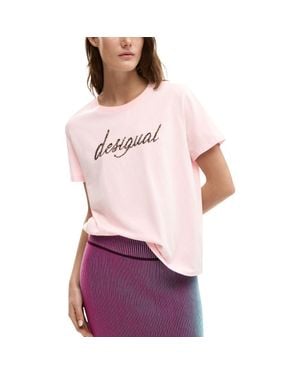 Desigual Cotton T-Shirt - Pink