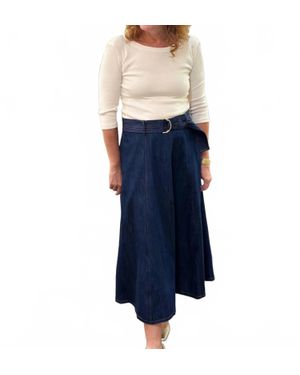Emily Lovelock Layla Denim Midi Skirt - Blue
