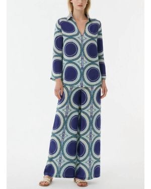 Emporio Sirenuse Stephan Wide Leg Pants - Blue