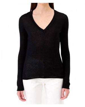 Goldie Tees Elise Long Sleeve V-Neck Sweater - Black