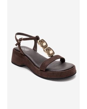 Prologue Shoes Matt Platform Sandal - Brown