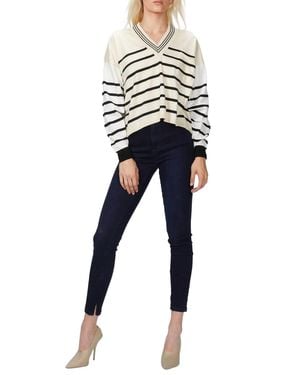 Nude V-Neck Sweater - Blue