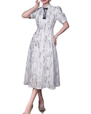 BURRYCO Short Sleeve Midi Dress - White