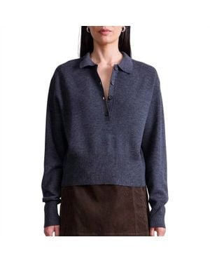 Apiece Apart Kari Polo Knit Top - Blue