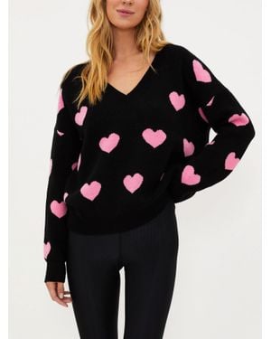 Beach Riot Amour Hearts Sweater - Black