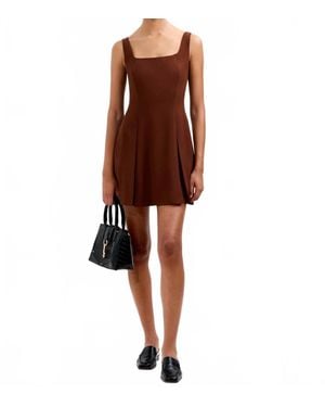 French Connection Square Nk Inverted Mini Dress - Brown