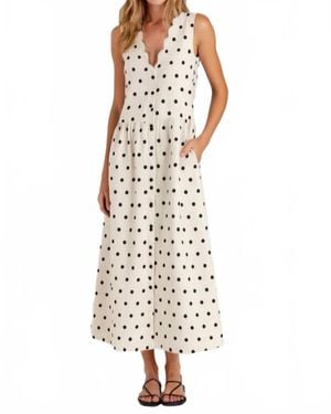 Sundays Polka Dot Sabrina Dress - White