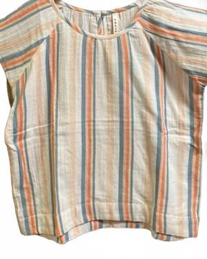 Roper Stripe Peasant Blouse - Multicolor