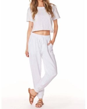 Bobi Mixed Drawstring Pant - White