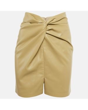 Nanushka Vegan Leather Sarong Mini Skirt - Natural