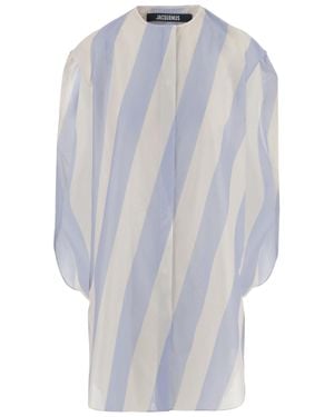 Jacquemus Cotton Shirt With Striped Pattern - Blue