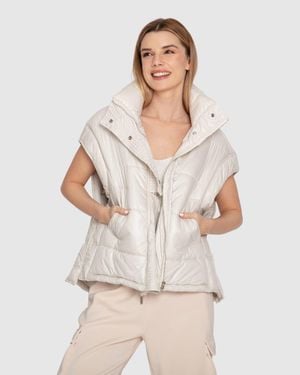 Belle & Bloom Hypnotized Puffer Vest - Natural