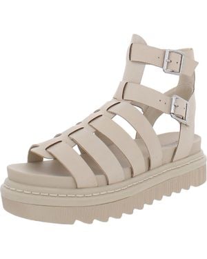 Steve Madden Benefit Leather Adjustable Gladiator Sandals - Metallic