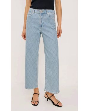 Rails Getty Crop Wide Leg Jeans - Blue