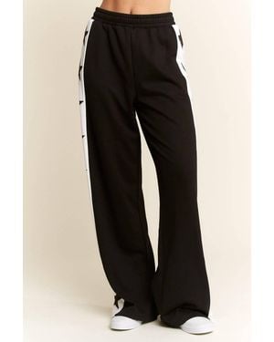 Jade By Jane Star Striped Sweatpants - Black