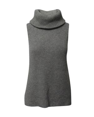 Michael Kors Ribbed Knit Sleeveless Top - Gray