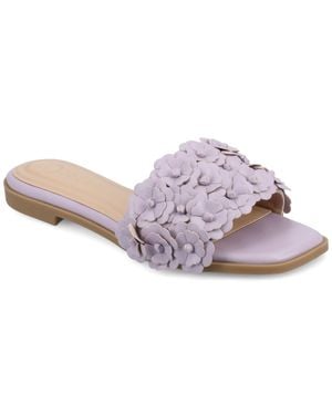 Journee Collection Apos;S Azalea Embellished Floral Flat - Purple