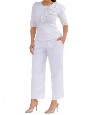 Karen T Design Pull-On Wide Leg Pants - Blue