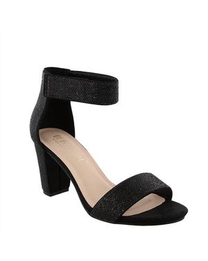 De Blossom Collection Nicky 4 Velcro Strap Heel - Black
