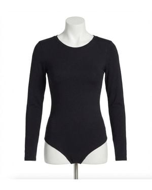 Spanx Scoop Neck Long Sleeve Bodysuit - Blue