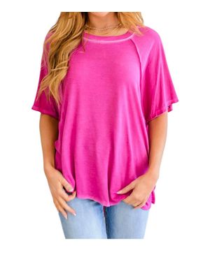 Zenana Remix Oversized T-Shirt - Pink
