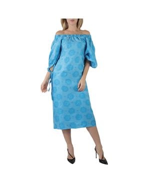 Rejina Pyo Rejina Ladies Pyo Ellis Floral-Print Bandeau Midi Dress - Blue