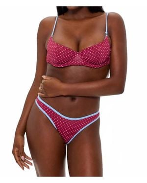Frankie's Bikinis Dove Polka Dot Bikini Bottom - Red