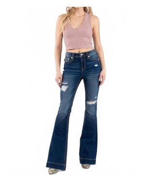 Miss Me High Rise Flare Jeans - Blue