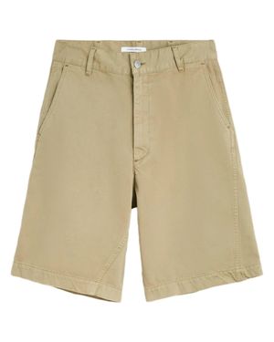 sunflower Wide-Leg Chino Shorts With Polished Finish - Natural