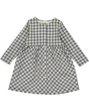 VIGNETTE Girl's Kit Plaid Dress - Gray