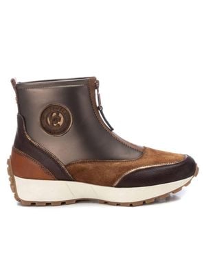 Xti Leather Booties - Brown