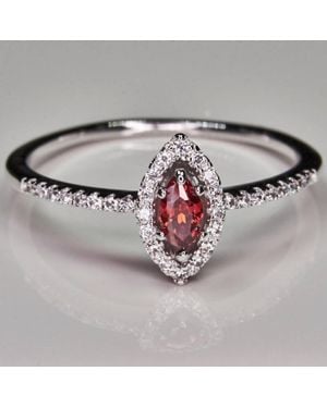 Faire Ruby Marquise & Cz Ring - Metallic
