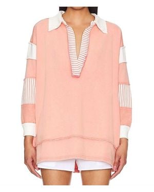 Free People Clean Prep Polo - Pink