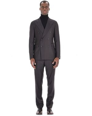Tagliatore Super 110's Vesuvio Wool Line Resca Dress - Black