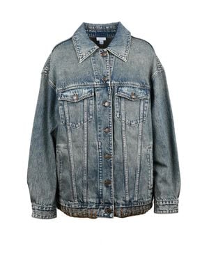 Miss Sixty Light Cotton Button Oversized Denim Jacket - Blue