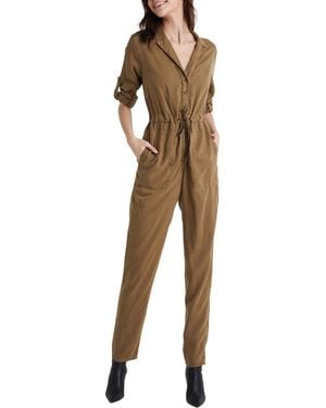 Bella Dahl Roll Tab Sleeve Jumpsuit - Natural