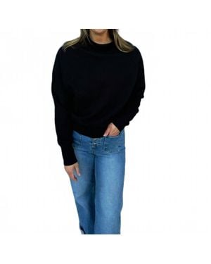 Mono B Malibu Raglan Sleeve Turtleneck Sweater - Black