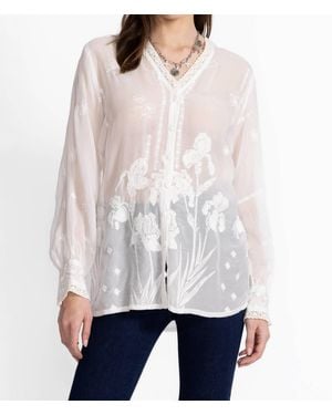 Johnny Was De Vries Orchid Party Tunic Top - White